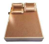 Double-Sided Bamboo Folding Mat for Bed Breathable Carbonized Summer Cooling Rattan Mat (120x195cm) - Perfect for Hot Weather Eco-Friendly Comfort