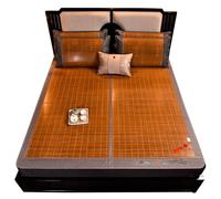 Double-Sided Bamboo Folding Mat for Bed Breathable Rattan Cooling Mat Summer Carbonized Portable 80x190CM Sleeping Pad Ideal for Camping and Home Use