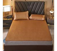 Double-Sided Bamboo Folding Mat for Bed Summer Cooling Rattan Mat Breathable Carbonized Design Portable (60 x 120cm) - Perfect for Home & Travel