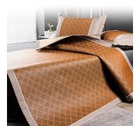 Double-Sided Bamboo Folding Mattress Pad for Bed Cooling Rattan Summer Mat Breathable and Eco-Friendly Perfect for Camping Yoga and Outdoor Use