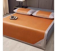 Double Sided Bamboo mat for Bed, Foldable Woven Summer Sleeping Mat, Breathable Summer Bamboo Mat for Bed, Bedroom Essential for Summer Sleeping