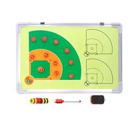 Double-Sided Basketball Tactics Board, Waterproof Whiteboard for Coaches, with Magnetic Chess Pieces and Markers, for Daily Training(Baseball)
