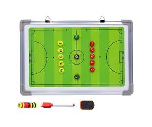 Double-Sided Basketball Tactics Board, Waterproof Whiteboard for Coaches, with Magnetic Chess Pieces and Markers, for Daily Training(Soccer)