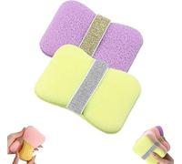 Double-Sided Bath Foaming Bag, 2 in 1 Bathroom Soap Sponge Bath Sponges for Face and Body, Exfoliating Mesh Soap Pouch, Bar Soap Holder for Shower Lathering