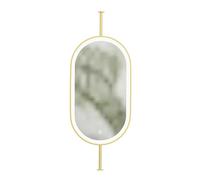 Double-sided Bathroom Mirror With LED Light, 360-degree Rotatable, 3-color Dimmable Light, For Ceiling Mounting Above Sinks(Gold,50x80cm)