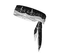 Double-Sided Black White Music Note Printed Bandana For Men And Women For Football,Yoga,Fitness,Ninja Headband