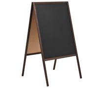 Double-sided Blackboard Cedar Wood Free Standing 60x80cm Chalkboard vidaXL