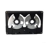 Double-Sided Blank Cassette Tape with Metal Frame Assembly and ABS Outer Shell for 50-Minute Recording Stability (Black+Silver)