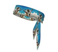Double-Sided Blue Goat Print Printed Bandana For Men And Women For Football,Yoga,Fitness,Ninja Headband