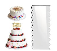 Double-Sided Cake Smoother & Scraper for Professional Baking, Stainless Steel Leveler for Cream, Mousse, and Gummy Cakes