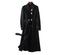 Double-sided Cashmere Coat Women's Spring and Fall Lace-up Petite Tweed Jacket