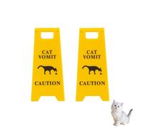 Double-Sided Cat Vomit Sign Set - Whimsical Desk Decor & Pranks for Pet Owners | Non-Slip Silly Home/Office Decoration | Unique Gag Gifts for Kitty Enthusiasts