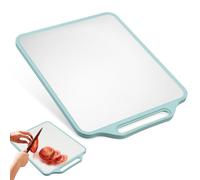 Double Sided Chopping Board Stainless Steel Plastic Non Slip Kitchen | Rectangle Shape, Large Cutting Area, Built-in Mashing Corner, Hanging Hole, Suitable for Seafood, Bread and Home Cooks