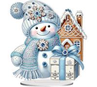 Double Sided Christmas Snowman Diamond Art Painting Ornaments Kit, Single Sided Acrylic Decor, 5D Full Drill Holiday Decor for Mantels, Entryways, and Seasonal Cheer