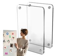 Double Sided Clear Photo Frames, Magnetic Acrylic Photo Frame, Acrylic Magnet Refrigerator Photo Frame, Strong and Lightweight Double Sided Magnetic Photo Frame for Memos, Paintings, Photo Paper, Note