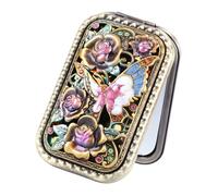 Double-Sided Compact with Decorative Raised Case for Purse, A | Decorative Raised Case for On-the-Go Grooming Checks, Purse Carry, Travel Use and Daily Carry