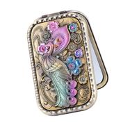 Double-Sided Compact with Decorative Raised Case for Purse, C | Decorative Raised Case for On-the-Go Grooming Checks, Purse Carry, Travel Use and Daily Carry