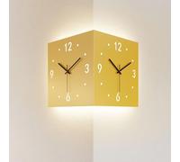Double Sided Corner Wall Clock Made of Metal Material Silent Square Digital Wall Clock Decorated on The Living Room Bedroom and Study Walls