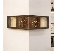 Double-Sided Corner Wall Clock, Silent Non-Ticking Design with Dustproof Shelf, Ideal for Living Room Bedroom Office Decor