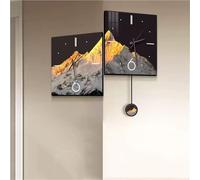 Double-Sided Corner Wall Clock, Simple Corner Creative Clock Decoration Wall, Mountain Scenery Walls Mounted Angle Clocks, Creative Double-Sided Clocks Walls Lamp (B Large)