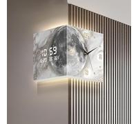 Double-Sided Corner Wall Clock With LED Light Modern Square Decorative Digital Wall Mount Clock Battery Operated Silent Remote Control Corners Clocks