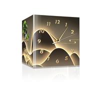 Double Sided Corner Wall Clock with LED Luminous and Remote Control, Modern Decorative Art Silent Square Clock for Living Room Decor