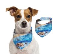 Double Sided Cotton Dog Birthday Bandana Girl Boy, Washable A Fairy Tale Town Dog Scarf Bibs for Small Medium Large Unisex Dogs Cats Pets Small