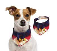 Double Sided Cotton Dog Birthday Bandana Girl Boy, Washable A Majestic Colorful Eagle Dog Scarf Bibs for Small Medium Large Unisex Dogs Cats Pets Medium
