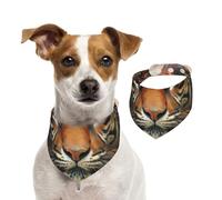Double Sided Cotton Dog Birthday Bandana Girl Boy, Washable A Majestic Lion Head Dog Scarf Bibs for Small Medium Large Unisex Dogs Cats Pets Large