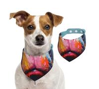Double Sided Cotton Dog Birthday Bandana Girl Boy, Washable A Rhinoceros Focused on Daydreaming Dog Scarf Bibs for Small Medium Large Unisex Dogs Cats Pets Small