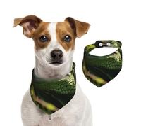 Double Sided Cotton Dog Birthday Bandana Girl Boy, Washable A Thinking Green Iguana Dog Scarf Bibs for Small Medium Large Unisex Dogs Cats Pets Large