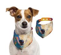 Double Sided Cotton Dog Birthday Bandana Girl Boy, Washable A Wolf Gaze Dog Scarf Bibs for Small Medium Large Unisex Dogs Cats Pets Medium
