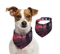 Double Sided Cotton Dog Birthday Bandana Girl Boy, Washable African Elephants Taking a Walk Under The Dazzling Sunset Dog Scarf Bibs for Small Medium Large Unisex Dogs Cats Pets Large