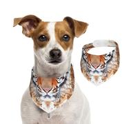 Double Sided Cotton Dog Birthday Bandana Girl Boy, Washable African Tiger Dog Scarf Bibs for Small Medium Large Unisex Dogs Cats Pets Large