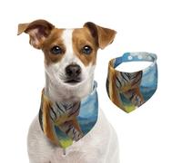 Double Sided Cotton Dog Birthday Bandana Girl Boy, Washable African Tigers Walking on The Grassland Dog Scarf Bibs for Small Medium Large Unisex Dogs Cats Pets Small