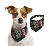 Double Sided Cotton Dog Birthday Bandana Girl Boy, Washable Ancient Embroidered Flowers Dog Scarf Bibs for Small Medium Large Unisex Dogs Cats Pets Small