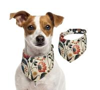Double Sided Cotton Dog Birthday Bandana Girl Boy, Washable Ancient Floral Patterns Dog Scarf Bibs for Small Medium Large Unisex Dogs Cats Pets Large