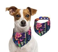 Double Sided Cotton Dog Birthday Bandana Girl Boy, Washable Butterflies Dancing Dog Scarf Bibs for Small Medium Large Unisex Dogs Cats Pets Medium