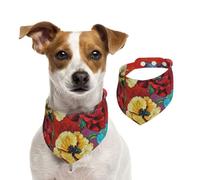Double Sided Cotton Dog Birthday Bandana Girl Boy, Washable Butterflies Dog Scarf Bibs for Small Medium Large Unisex Dogs Cats Pets Small