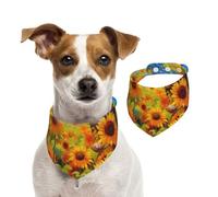 Double Sided Cotton Dog Birthday Bandana Girl Boy, Washable cat in Garden Dog Scarf Bibs for Small Medium Large Unisex Dogs Cats Pets Large