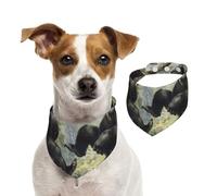 Double Sided Cotton Dog Birthday Bandana Girl Boy, Washable Chimpanzees Playing in The Jungle Dog Scarf Bibs for Small Medium Large Unisex Dogs Cats Pets Medium