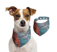 Double Sided Cotton Dog Birthday Bandana Girl Boy, Washable Christmas Oil Painting Dog Scarf Bibs for Small Medium Large Unisex Dogs Cats Pets Small