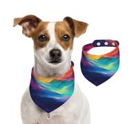 Double Sided Cotton Dog Birthday Bandana Girl Boy, Washable Colorful and Dazzling Sky Aurora Dog Scarf Bibs for Small Medium Large Unisex Dogs Cats Pets Large