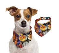 Double Sided Cotton Dog Birthday Bandana Girl Boy, Washable Colorful and Solemn Tiger Dog Scarf Bibs for Small Medium Large Unisex Dogs Cats Pets Medium