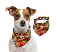 Double Sided Cotton Dog Birthday Bandana Girl Boy, Washable Colorful Butterflies Dance Dog Scarf Bibs for Small Medium Large Unisex Dogs Cats Pets Small