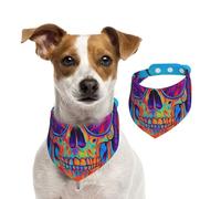 Double Sided Cotton Dog Birthday Bandana Girl Boy, Washable Colorful Drum Tower Head Dog Scarf Bibs for Small Medium Large Unisex Dogs Cats Pets Small