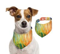 Double Sided Cotton Dog Birthday Bandana Girl Boy, Washable Colorful Fireworks Dog Scarf Bibs for Small Medium Large Unisex Dogs Cats Pets Large
