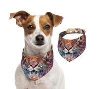 Double Sided Cotton Dog Birthday Bandana Girl Boy, Washable Colorful Rendered Lion Dog Scarf Bibs for Small Medium Large Unisex Dogs Cats Pets Small