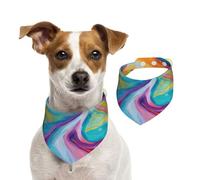 Double Sided Cotton Dog Birthday Bandana Girl Boy, Washable Colorful River Dog Scarf Bibs for Small Medium Large Unisex Dogs Cats Pets Medium