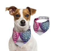 Double Sided Cotton Dog Birthday Bandana Girl Boy, Washable Colorful Woven owl Dog Scarf Bibs for Small Medium Large Unisex Dogs Cats Pets Large